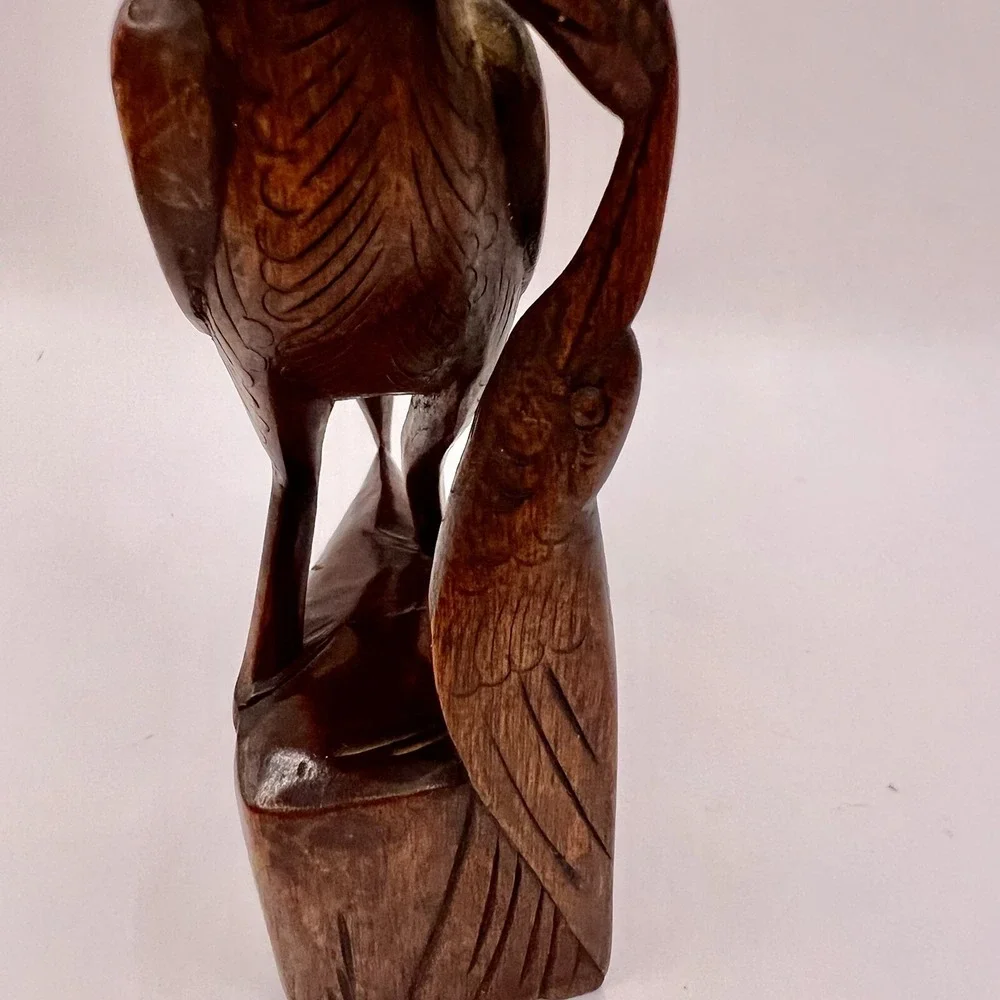 Vintage Hand Carved Wood Bird Bali Figurine 6